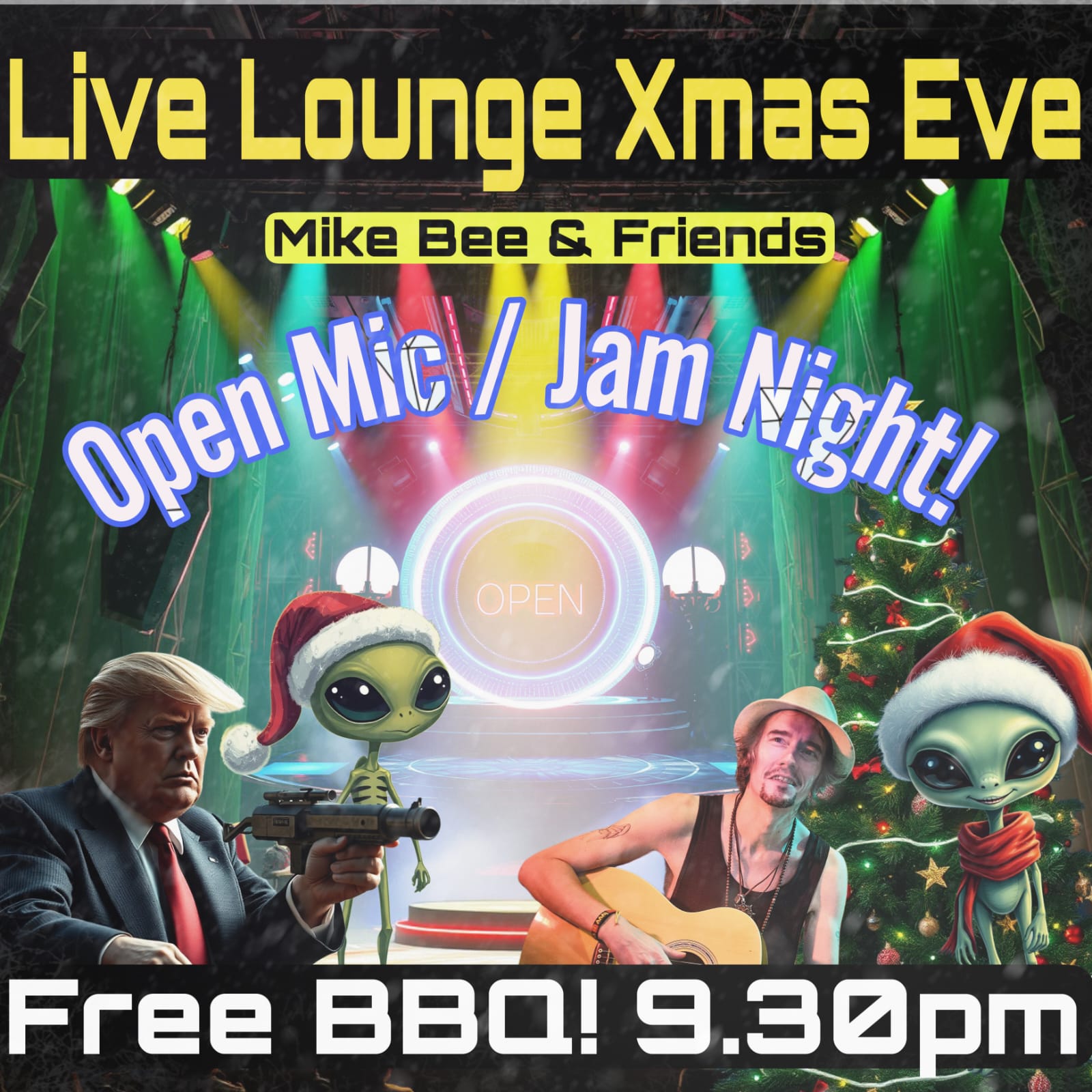 Xmas Eve open mic night at the live lounge